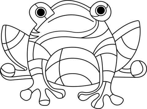 Abstract Frog Coloring Page